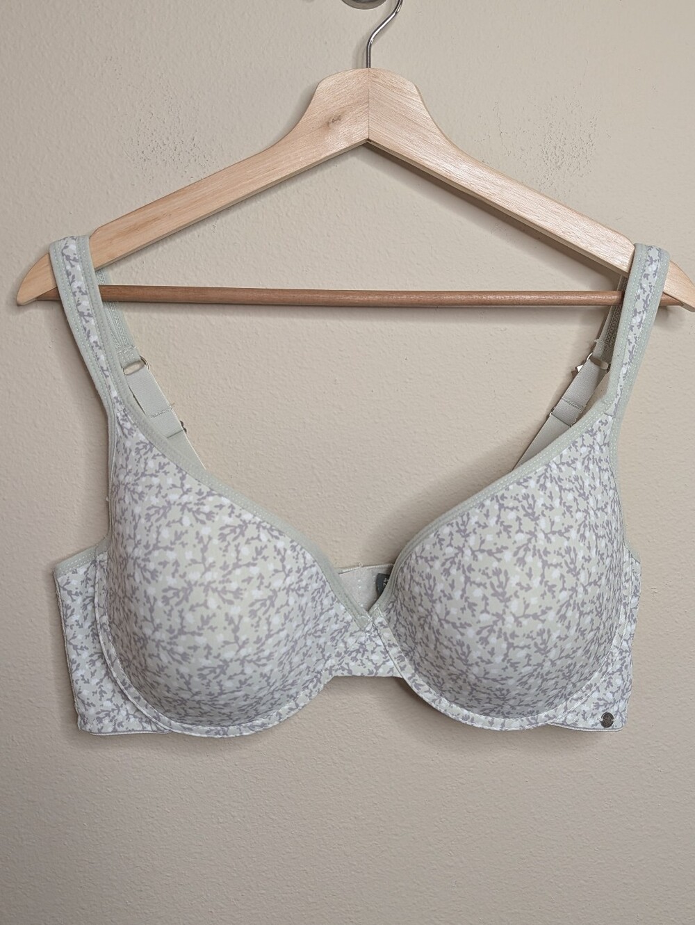 Lucky Brand Underwire Bra 42C Floral Print Sage Green